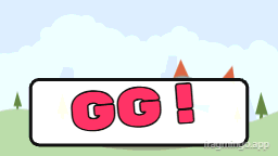 Example reaction GIF with GG! over the game background